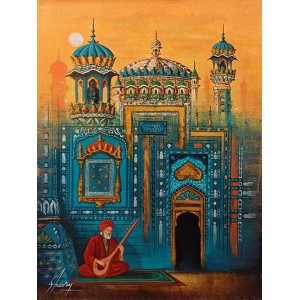 S. A. Noory, 18 x 24 Inch, Acrylic on Canvas, Cityscape Painting, AC-SAN-223 S. A. Noory, 18 x 24 Inch, Acrylic on Canvas, Cityscape Painting, AC-SAN-223